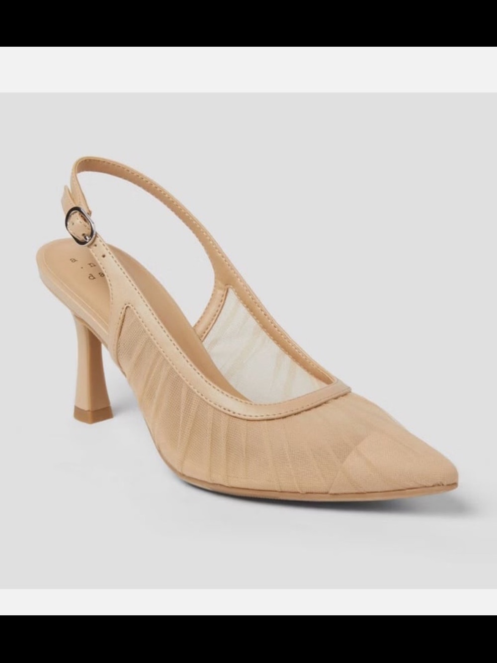 A New Day Women’s Abigail Pleated Mesh Sling Back Heels Tan NWT size 7